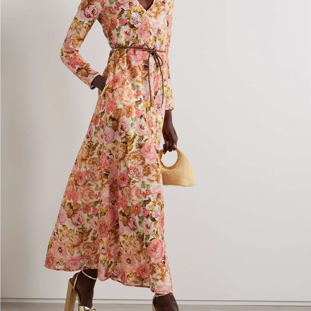 $750 ZIMMERMANN 
Floral Linen Maxi Dress - Multicoloured size 0 - Picture 2 of 12